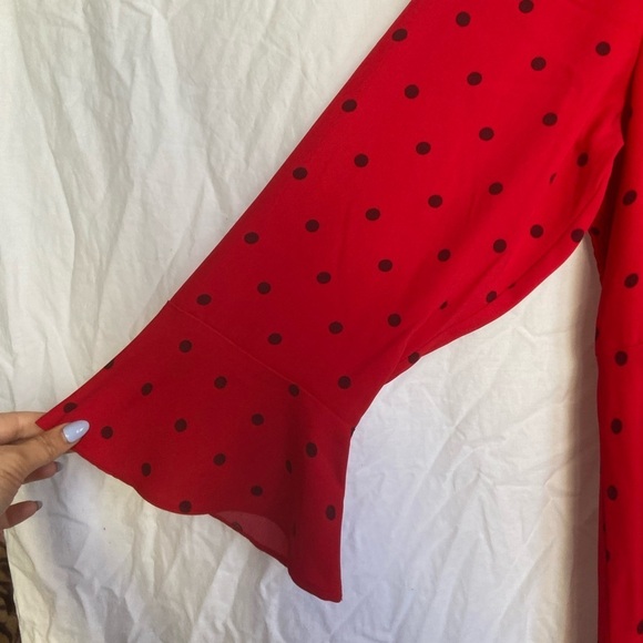 Old Navy Bell Sleeve Dress Polka Dot Red Size Medium Size XL - Picture 4 of 14